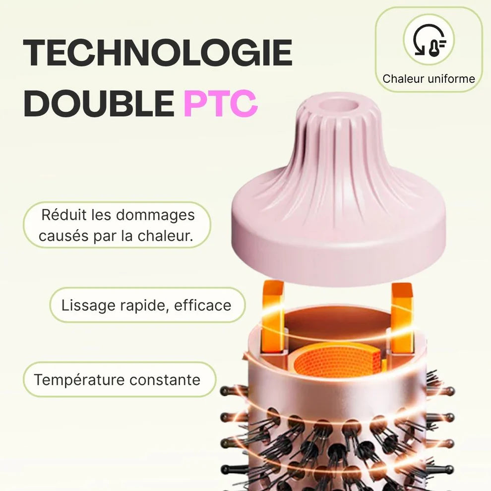 CoreFlex™ – Brosse Thermique Ionique 3-en-1 : Lissage, Volume & Boucles
