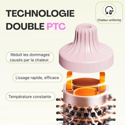 CoreFlex™ – Brosse Thermique Ionique 3-en-1 : Lissage, Volume & Boucles
