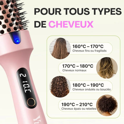 CoreFlex™ – Brosse Thermique Ionique 3-en-1 : Lissage, Volume & Boucles