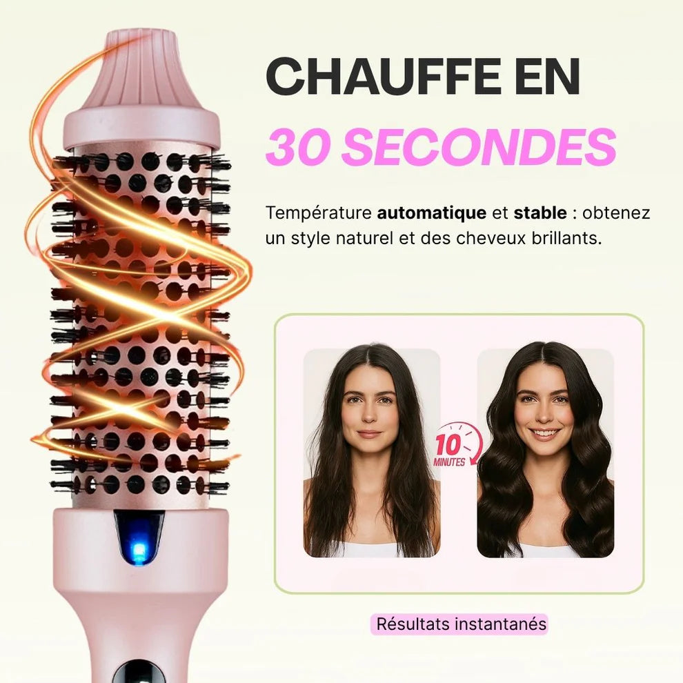 CoreFlex™ – Brosse Thermique Ionique 3-en-1 : Lissage, Volume & Boucles
